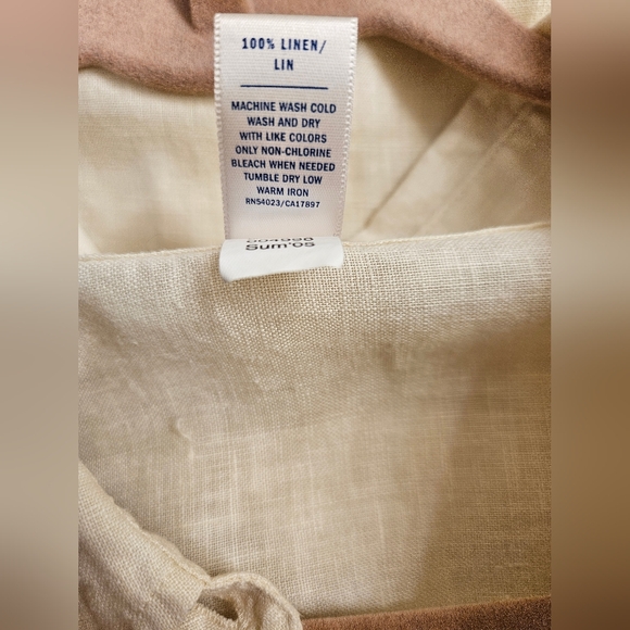 NWOT - Linen Old Navy Lt. Tan Button Down Shirt - Size XXL - Picture 9 of 9